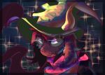 anthro black_body black_fur bovid bust_portrait caprine clothed clothed_anthro clothing cosmic_logem deltarune floppy_ears fully_clothed fully_clothed_anthro fur goat green_clothing green_hat green_headwear hat headgear headwear hi_res lop_ears male mammal pink_scarf portrait ralsei scarf solo undertale_(series) wizard_hat