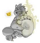 5_toes absurd_res anthro aquatic bodily_fluids characiform cheese dairy_products dreamworks dripping feet fish food foot_fetish foot_focus genital_fluids genitals hi_res humanoid_genitalia humanoid_penis leaking_precum lemuralert male mr._piranha_(the_bad_guys) overweight penis piranha_(fish) precum precum_drip serrasalmid slightly_chubby smelly smelly_feet solo the_bad_guys toes