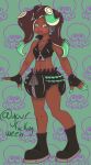 aquatic blush boots bra breasts cephalopod cleavage clothed clothing coleoid diaper electronics female fingerless_gloves footwear frilly frilly_diaper gloves green_eyes handwear headphones hi_res humanoid latex latex_bra latex_clothing latex_diaper latex_underwear marina_(splatoon) mollusk nintendo octarian octoling octopodiform octopus pseudo_hair shoes solo splatoon suckers underwear yourfuckingweeb zipper