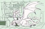 apron apron_only balls beverage blush bodily_fluids butt casual_nudity clothing clothing_aside coffee coffee_cup coffee_shop container cup dragon english_text environment feral genitals gynomorph hi_res humiliation i_mean_breast_milk intersex jewelry_only lactating lactating_in_cup meme milk mythological_creature mythological_scalie mythology pregnant pregnant_feral pregnant_gynomorph pregnant_intersex scalie solo speech_bubble stated_paternity text white_body woodhouse3d