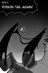 2026 absurd_res ambiguous_gender anthro breasts comic cuchuflin detailed_background dialogue digital_drawing_(artwork) digital_media_(artwork) duo english_text featureless_breasts female feral fight generation_4_pokemon generation_5_pokemon greyscale hi_res lagomorph lopunny mammal monochrome nintendo offscreen_character poison pokemon pokemon_(species) quadruped scolipede speech_bubble text wounded