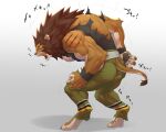 2024 5:4 anthro arm_tuft barefoot biceps big_muscles biped black_pawpads black_wristband bottomwear brown_mane brown_tail_tuft captainjohkid claws clothed clothed_anthro clothed_male clothing countershade_arms countershade_face countershade_feet countershade_hands countershade_tail countershade_torso countershading crossbar_emanata deltoids digital_drawing_(artwork) digital_media_(artwork) digitigrade elbow_tuft emanata eye_scar facial_scar feet felid finger_claws fingerpads full-length_portrait fur gradient_background green_bottomwear green_clothing green_pants grey_background grey_claws hi_res human_to_anthro hunched_over japanese_text lion male mammal mane mid_transformation multicolored_body multicolored_fur muscular muscular_anthro muscular_male no_pupils open_mouth orange_body orange_fur pantherine pants pawpads pecs portrait pose red_scar scar shoulder_scar side_view simple_background snout solo species_transformation tail tail_tuft tan_body tan_countershading tan_eyes text tight_clothing tight_topwear toe_claws topwear torn_bottomwear torn_clothing torn_pants torn_topwear transformation translation_request tremble_lines tuft two_tone_body two_tone_fur white_background white_sclera wristband yellow_clothing yellow_topwear