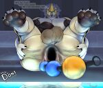 absurd_res after_anal after_anal_masturbation after_masturbation anal anal_beads anal_fluids anal_masturbation anthro anus balls big_balls bipples bodily_fluids crown dialogue donisette embarrassed facial_hair felid furry_balls gaping genitals headgear hi_res huge_gape inside lagravis_(legends_of_chima) legends_of_chima lego lion male mammal mane masturbation mustache nude pantherine pawpads presenting presenting_anus reflection sex_toy solo spreading