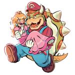 1:1 2025 2_horns 5_fingers absurd_res alternative_fashion anthro armwear artist_name bent_arm bent_legs biped blonde_hair blue_clothing blue_ear_piercing blue_eyes blue_overalls blush blush_lines bodily_fluids bowser brown_clothing brown_facial_hair brown_footwear brown_hair brown_mustache brown_shoes carrying_another clothed clothed_anthro clothed_human clothed_male clothing colored cosplay crossdressing curved_horn didy414 digital_drawing_(artwork) digital_media_(artwork) dress duo ear_piercing elbow_gloves english_description eyebrow_through_hair eyebrows eyelashes facial_hair fingers footwear fully_clothed fully_clothed_anthro fully_clothed_male gloves green_head green_shell hair handwear hat headgear headwear hi_res high_heels hime_lolita horn human j-fashion king koopa larger_anthro larger_male light lighting lolita_(fashion) luigi male male_anthro male_human mammal mario mario_bros mustache nintendo nose_blush one_eye_closed open_mouth open_smile orange_eyebrows orange_hair overalls piercing pink_clothing pink_dress princess_peach pupils red_clothing red_eyes red_footwear red_hat red_headwear red_high_heels red_shirt red_tongue red_topwear royalty running scales scalie shaded sharp_teeth shell shirt shoes short_hair simple_background size_difference smaller_human smaller_male smile smiling_at_another smiling_at_each_other spiked_shell spiked_tail spikes spikes_(anatomy) tail tan_body tan_horn tan_skin tan_spikes tan_tail tears teeth text thick_eyebrows tongue topwear translucent translucent_hair two_tone_tail white_armwear white_background white_clothing white_elbow_gloves white_gloves white_handwear white_mouth white_pupils white_sclera yellow_body yellow_scales
