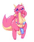aliasing anthro areola balls belly big_balls big_belly big_breasts big_penis big_tail blue_areola blue_eyes blue_mouth blue_nipples blue_penis breast_grab breasts digital_drawing_(artwork) digital_media_(artwork) digitigrade dragon genitals glistening glistening_areola glistening_body glistening_breasts glistening_genitalia glistening_nipples glistening_penis grabbing_own_breast gynomorph hair hand_on_breast hi_res horn huge_belly huge_breasts huge_tail intersex microsoft_paint_(artwork) mythological_creature mythological_scalie mythology navel nipples nofood_nodrinks nude open_mouth overweight overweight_gynomorph overweight_intersex penis pink_body sagging_breasts saggy_balls scalie simple_background solo tail thick_thighs wings yellow_body