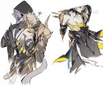  ... 2boys animal_ears armor black_bodysuit black_cape black_sclera blonde_hair blush bodysuit cape cat_ears cat_tail closed_mouth collarbone colored_sclera commentary_request cowboy_shot cracked_skin dual_persona from_behind gauntlets grey_hair gyulseu hair_between_eyes hand_on_another's_neck hand_up highres honkai:_star_rail honkai_(series) hood hooded_cape hug kemonomimi_mode korean_commentary long_hair_between_eyes looking_at_another male_focus multiple_boys multiple_views pale_skin pauldrons phainon_(flame_reaver)_(honkai:_star_rail) phainon_(honkai:_star_rail) phainon_(khaslana)_(honkai:_star_rail) purple_eyes selfcest short_hair shoulder_armor simple_background single_gauntlet single_pauldron sitting speech_bubble spoken_ellipsis squiggle standing tail waist_cape white_background yaoi 