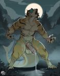 2026 4_toes 5_fingers abs absurd_res animal_genitalia animal_penis anthro aquatic balls belly biceps bodily_fluids brown_hair canid canine claws cloud cum cum_drip cum_on_ground cum_on_leg cum_on_penis cum_on_self cum_puddle detailed_background digital_media_(artwork) digitigrade dripping erection feet felid feline fin finger_claws fingers fish forest forest_background from_front_position fur fur_markings furgonomic_piercing furgonomics genital_fluids genital_markings genital_piercing genitals geoshark gold_(metal) gold_piercing hair handpaw hi_res howl howling_at_the_moon hybrid knot knotted_penis leaking_cum light male male_anthro mammal markings messy moon moonlight mountain mountain_range mrwhitebear muscular muscular_anthro muscular_male mythological_canine mythological_creature mythology night nipples nude open_mouth orange_body orange_fur outdoor_nudity outside pantherine pawpads paws pecs penile_spines penis penis_markings penis_piercing piercing plant shark sheath short_hair sky skyscape solo standing striped_body striped_markings stripes tail tail_fin tail_piercing tan_belly tan_body tan_fur teal_hair teal_markings teeth text tiger toe_claws toes tree tuft url werecanid werecanine werecreature werewolf