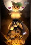 animatronic anthro beanontoast big_breasts blush breasts canid canine canis clothing cosplay crossover crossover_cosplay curvy_figure duo eyewear facial_hair female five_nights_at_freddy's five_nights_at_freddy's:_security_breach floating_hands ghost ghostbusters glasses green_hair hair halloween hat headgear headwear hi_res holidays humanoid imminent_sex machine male mammal moon mustache robot robot_humanoid roxanne_wolf s.t.a.f.f._bot_(fnaf) scottgames spirit steel_wool_studios surprised text thick_thighs wolf
