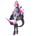  1girl absurdres armored_boots azure_striker_gunvolt black_sclera body_armor bodysuit boots breasts codpiece colored_sclera commission commissioner_upload covered_navel gauntlets gloves high_heel_boots high_heels highres kiauwrenn knee_armor long_hair looking_at_viewer mechanical_ears mechanical_tail non-web_source pink_eyes pink_hair solo tail thigh_armor transparent_background zonda_(gunvolt) 