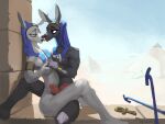 2025 4:3 7b7a2f absurd_res animal_genitalia animal_penis ankh anthro anthro_on_anthro armlet artist_name biped bracelet canid canine canine_genitalia canine_penis clothing detailed_background digital_media_(artwork) digital_painting_(artwork) duo egyptian egyptian_clothing egyptian_headdress erection french_kissing genitals hand_holding hi_res humanoid_hands jewelry kissing male male/male male_anthro mammal mostly_nude mostly_nude_anthro mostly_nude_male nemes_(clothing) outside painting_(artwork) penis pyramid side_view sitting text was_scepter
