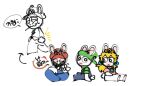 2023 7:4 anthro backwards_hat bam_ml bent_legs biped biting_on_toothpick black_eyes black_facial_hair black_mustache blonde_hair blue_clothing blue_ear_piercing blue_overalls bottomless bottomless_anthro bottomless_female closed_smile clothed clothed_anthro clothed_female clothed_male clothing colored colored_sketch crossover crown dialogue digital_drawing_(artwork) digital_media_(artwork) directional_arrow ear_piercing eye_through_hat eyes_closed facial_hair featureless_legs female female_anthro flat_chested fully_clothed fully_clothed_anthro fully_clothed_male fur gem gesture green_clothing green_hat green_headwear green_shirt green_topwear group hair hand_gesture hand_pawpads happy hat headgear headwear korean_description korean_text lagomorph long_ears long_hair looking_at_another looking_at_viewer male male_anthro mammal mario_bros mario_plus_rabbids_kingdom_battle mario_plus_rabbids_sparks_of_hope mitten_hands mouth_closed multicolored_body multiple_scenes mustache nintendo noseless open_mouth overalls pawpads piercing pink_clothing pink_shirt pink_topwear pointing pupils rabbid rabbid_luigi rabbid_mario rabbid_peach raving_rabbids rayman_(series) red_clothing red_hat red_headwear ruby_(gem) scut_tail shaded shirt shirtless_anthro shirtless_male short_tail simple_background simple_shading sitting sketch smile smiling_at_viewer speech_bubble standing straight_legs tail talking_to_another tan_body tan_eyelids tan_pawpads tan_skin text toothpick toothpick_in_mouth topwear translated trio two_tone_body ubisoft white_background white_body white_clothing white_facial_hair white_fur white_hat white_headwear white_mustache white_pupils white_tail