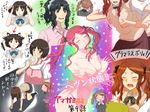  4girls :&lt; amagami animal_ears black_hair breasts brown_hair cat_ears chibi heaven_condition kemonomimi_mode maid medium_breasts messy_hair multiple_girls nakata_sae nude orz tachibana_miya tail tanaka_keiko tanamachi_kaoru toki_(tokihakashi) twintails 