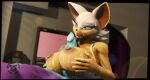 2024 3d_(artwork) abs animal_genitalia animal_penis anthro areola bat bat_wings big_breasts black_wings blue_body blue_eyeshadow blue_penis blurred_background bodily_fluids breast_play breasts brown_areola brown_nipples canid canine canine_genitalia canine_penis clothing colored_nails cum cum_on_breasts cum_on_face cum_on_penis cum_on_self cum_on_tongue cum_string dark_areola dark_nipples digital_media_(artwork) duo dutch_angle electronics erection eyebrows eyeshadow faceless_anthro faceless_character faceless_male fangs female fur genital_fluids genitals hand_on_breast hi_res inside knot knotted_penis light light_beam looking_at_another looking_at_partner makeup male male/female mammal membrane_(anatomy) membranous_wings monitor nails nipple_dip nipples penis pink_nails pink_tongue purple_body purple_membrane raised_eyebrow rouge_the_bat sega sex shirt shirt_down sonic_the_hedgehog_(series) sunbeam sunlight teal_eyes teeth titfuck tongue tongue_out topwear vladoknoaz113 warfare_rouge watermark white_body white_clothing white_fur white_shirt white_topwear wings youtube