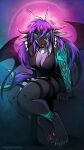 2026 9:16 anthro big_breasts biped breasts claws clothed clothed_anthro clothed_female clothing countershade_torso countershading digital_drawing_(artwork) digital_media_(artwork) dragon feet female fingers front_view hair hi_res horn long_tongue looking_at_viewer mythological_creature mythological_scalie mythology neotheta non-mammal_breasts scalie sitting solo teeth thick_thighs toes tongue wide_hips wings