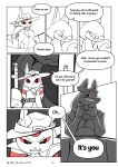 absurd_res angry anthro boolu_(ttux3) bow_tie clothing comic dialogue dismounting eeveelution english_text eyewear generation_2_pokemon generation_4_pokemon generation_5_pokemon glasses hat hat_buckle headgear headwear hi_res khramuz_(ttux3) lucario male mouth_closed nintendo onomatopoeia open_mouth platter pokemon pokemon_(species) pokemon_khronull red_sclera roman_(ttux3) serperior simple_eyebrows smile sound_effects text toothy_smile ttux3 umbreon wearing_glasses worried
