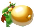  2022 anthro arm_ring belly big_belly cape claws clothing crocodilian crown donkey_kong_(series) fangs fist gem green_body green_scales king_k._rool kremling male mostly_nude navel nintendo obese obese_anthro obese_male open_mouth outie_navel overweight overweight_anthro overweight_male praceph red_cape reptile ring scales scalie smile solo standing toe_claws tongue video_games wide_eyed 
