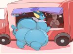  &lt;3 2022 ambiguous_gender belly big_belly big_butt big_tail black_sclera blue_body body_size_growth butt commercial_vehicle cracker_(artist) delivery_(commerce) delivery_vehicle digital_media_(artwork) duo eeveelution expansion eyebrows eyelashes female feral food_truck gameplay_mechanics generation_1_pokemon growth growth_sequence gui health_bar hi_res huge_butt huge_hips huge_thighs hyper hyper_belly hyper_butt level_number level_up medium_truck motion_lines multi-stop_van nervous_sweat nintendo nude open_mouth overweight overweight_female pokemon pokemon_(species) rear_view shaded size_transformation solo_focus teeth thick_thighs tongue tongue_out transformation truck_(vehicle) van vaporeon vehicle video_games weight_gain 