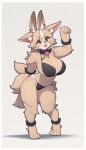  ankle_cuffs anthro bangs big_breasts blush breasts canid canine chidentsu cleavage clothed clothing collar cuff_(restraint) cuffs_(clothing) curvy_figure digitigrade dipstick_muzzle ear_tuft female fluffy fluffy_tail fox fur green_eyes hair hourglass_figure hybrid knee_tuft lagomorph leg_tuft leporid lingerie mammal multi_ear multi_tail multicolored_hair paw_pose pose rabbit restraints seductive shoulder_tuft skimpy smile solo tan_body tan_fur tuft two_tone_hair 