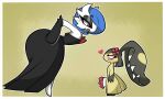  &lt;3 2017 angry armwear black_clothing blue_hair blush clothed clothing dress duo female female/female flower gardevoir generation_3_pokemon hair hi_res humanoid leaning leaning_forward love mawile nelljoestar nintendo not_furry plant pokemon pokemon_(species) pseudo_hair sharp_teeth shiny_pokemon size_difference teeth video_games white_body wide_hips yellow_body 