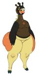  absurd_res anthro bottomless breasts brown_eyes clothed clothing farigiraf female generation_9_pokemon genitals half-closed_eyes hi_res hoodie huge_hips huge_thighs multicolored_body narrowed_eyes nintendo pokemon pokemon_(species) pussy slightly_chubby smile solo sssonic2 thick_thighs topwear two_tone_body video_games wide_hips 
