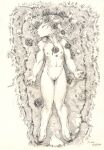  absurd_res anthro bovid caprine corpse death female flower genitals graphite_(artwork) hi_res hooves mammal monochrome nature nature_background nipples pencil_(artwork) plant pussy rose_(flower) sacrifice scale_(artist) sheep solo traditional_media_(artwork) young 