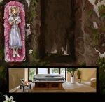  absurd_res anonymous_artist anthro canid canine canis clothing coffin corpse death detailed_background dress funeral hi_res mammal solo wedding_dress wedding_veil wolf 