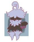  2022 alternate_color anthro anthrofied black_body blue_hair cute_fangs fangs generation_5_pokemon generation_6_pokemon hair hair_over_eyes hybrid jacques_o&#039;fluffkins leg_tuft line_art male neck_tuft nintendo pink_tail pokemon pokemon_(species) pumpkaboo simple_background slem smile solo standing swoobat tuft video_games watermark winged_arms wings 