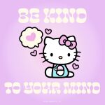  &lt;3 1:1 2022 anthro barefoot big_head big_text black_eyes clothed clothing domestic_cat ear_bow feet felid feline felis female hello_kitty_(character) hello_kitty_(series) hi_res looking_aside looking_at_viewer mammal motivation motivational_poster mouthless o_o official_art on_ground overalls purple_background round_head round_nose sanrio shirt short_tail simple_background simple_eyes sitting solo thought_bubble toony topwear unknown_artist white_ears white_tail wide_eyed yellow_nose 
