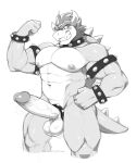  abs accessory anthro armband balls big_pecs big_penis bowser bracelet cock_ring collar flexing genitals greyscale hi_res humanoid_genitalia humanoid_penis jewelry koopa male mario_bros monochrome muscular muscular_male navel nintendo nude pecs penis penis_accessory penis_jewelry scalie sharp_teeth shell simple_background smile solo spiked_armband spiked_bracelet spiked_cock_ring spiked_collar spiked_shell spikes spikes_(anatomy) teeth video_games white_background zerpreros 