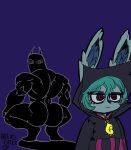  2021 big_butt big_muscles black_body black_butt breadeater broly_culo butt butt_focus crouching duo female humanoid league_of_legends looking_back male meme muscular muscular_humanoid muscular_male parody purple_background riot_games shadow_(lol) shadow_creature shadow_humanoid simple_background spread_legs spreading vex_(lol) video_games yordle 