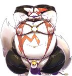 absurd_res anal anal_penetration anthro ball_gag balls bdsm belly big_belly blush bound chastity_cage chastity_device chiro_(artist) collar dildo dildo_in_ass dildo_insertion dildo_sitting fupa fur gag generation_3_pokemon genitals hi_res leather male male_penetrated navel nintendo nipple_piercing nipple_ring nipples overweight penetration piercing pink_eyes pokemon pokemon_(species) ring_piercing sex_toy sex_toy_in_ass sex_toy_insertion solo video_games white_body white_fur zangoose 