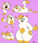  adventure_time anthro breasts cake_the_cat cartoon_network domestic_cat featureless_breasts featureless_crotch felid feline felis female fur hi_res looking_at_viewer mammal multicolored_body multicolored_fur multiple_poses navel pink_background pose shape_shifter signature simple_background solo solo_focus thick_thighs white_body white_fur xtremersadiq yellow_body yellow_fur 