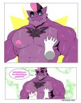  2022 abs absurd_res age_difference anthro anthro_on_anthro barazoku biceps big_muscles big_pecs blush body_hair canid canine chest_hair comic dialogue duo emanata english_text eyebrows eyes_closed hand_on_chest hand_on_pecs hi_res lucky_skebe male male/male mammal mature_anthro mature_male mels_monster_(artist) meme mohawk multiple_scenes muscular muscular_anthro muscular_male nipples non-mammal_nipples nude open_mouth open_smile pec_grab pec_grasp pec_squeeze pecs reptile scalie simple_background size_difference smile teeth text tongue ych_(character) 