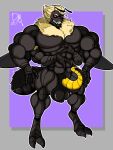  absurd_res antennae_(anatomy) anthro armpit_hair arthropod bee big_muscles body_hair dogmanart genitals hi_res huge_muscles hymenopteran hyper hyper_muscles insect male miel_the_bumblebee multi_genitalia muscular muscular_anthro muscular_male pecs penis penis_tentacles pubes solo tapering_penis tentacles 