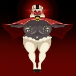  1:1 2022 anthro bell bell_collar big_breasts bodily_fluids bovid breasts cape caprine clothing collar crown cult_of_the_lamb female fur genitals glowing glowing_eyes hi_res horn huge_hips huge_thighs lactating lamb_(cult_of_the_lamb) mammal marshall123x_(artist) milk nipples nude overweight overweight_anthro pubes pussy red_crown_(cult_of_the_lamb) red_eyes sheep solo thick_thighs white_body white_fur 