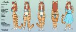  absurd_res anthro bikini clothing domestic_cat dress felid feline felis female furry hi_res mammal model_sheet solo sundress swimwear 