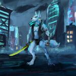  augmented bulge canid canine canis clothing cybernetics cyberpunk cyborg edgerunners invalid_tag machine male mammal underwear wolf 