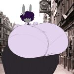  anthro big_breasts bra_lines breasts clothing dress female gibson_girl hi_res huge_breasts huge_thighs humanoid hyper hyper_breasts lagomorph leporid lottie_cummins_(thechavicgerman) mammal rabbit solo thechavicgerman_(artist) thick_thighs victorian 