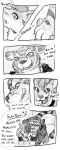  2016 all_fours anthro biped canid cobalt_(tatsuchan18) collar comic duo english_text fur genitals hair hi_res male mammal onomatopoeia open_mouth penis sketch sound_effects speech_bubble tatsuchan18 text 