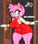  absurd_res amy_rose anthro big_breasts breasts clothed clothing dress eulipotyphlan eyelashes female hair hedgehog hi_res mammal pink_hair renegade-157 sega sonic_the_hedgehog_(series) thick_thighs 