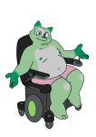  3_toes 4_fingers anthro bent_arm bottomwear clothing digital_media_(artwork) feet fingers fred_(fredrick_brennan) fur green_body green_fur hi_res looking_at_viewer male mammal mouth_closed navel nipples pocketfurry procyonid raccoon shorts sitting slightly_chubby solo toes 