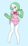  absurd_res anthro blush bottomwear bow_accessory clothing dancewear diaper dljoe dress female feral gardevoir generation_3_pokemon girly hi_res nintendo one_eye_obstructed pokemon pokemon_(species) skirt solo standing tutu video_games 