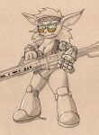 goblin gobtober gobtober_2022 gun humanoid machine_gun ranged_weapon run_rabbit_bounce weapon 