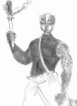  absurd_res anthro baggy_clothing baggy_pants beastars clothing efradraws gas_mask graphite_(artwork) hi_res komodo_dragon lizard male mask monitor_lizard pecs pencil_(artwork) punk reptile savon_(beastars) scales scalie shoulder simple_background sketch solo tight_clothing tight_topwear topwear torch traditional_media_(artwork) white_background 