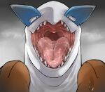  ambiguous_gender bodily_fluids feral generation_2_pokemon hi_res imminent_vore legendary_pokemon looking_at_viewer lugia mouth_shot nintendo open_mouth plus-alpha pokemon pokemon_(species) saliva simple_background solo video_games 