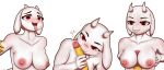  absurd_res ahegao ambiguous_fluids anthro bovid breast_play breasts caprine duo female frisk_(undertale) genitals goat hi_res horn human humanoid kevwrite looking_pleasured male male/female mammal oil oral penetration red_eyes sex titfuck tongue tongue_out toriel undertale undertale_(series) video_games white_body yellow_body 