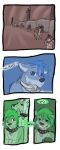  2016 ambiguous_gender anthro biped canid cobalt_(tatsuchan18) collar comic detailed_background english_text fur group hair hi_res male mammal speech_bubble standing tatsuchan18 text 