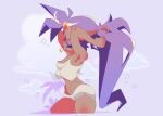  absurdres brinbozon hand_in_own_hair highres lying on_side pointy_ears ponytail purple_hair shantae shantae_(series) solo 
