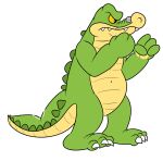  2021 3_toes 4_fingers alligator alligatorid alpha_channel anthro biped brok_(character) brok_the_investigator crocodilian feet fingers green_body hi_res humanoid_hands jolly_the_lizard jollyville reptile scalie simple_background slightly_chubby solo toes transparent_background video_games 