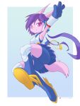  1girl ancesra animal_nose arm_up armpits artist_name bike_shorts blue_background blue_boots blue_gloves blue_skirt body_fur boots border breasts closed_mouth freedom_planet full_body furry furry_female gloves happy highres jumping knee_boots knee_pads long_hair looking_at_viewer miniskirt non-web_source outside_border outstretched_arm patreon_logo patreon_username pink_eyes pink_fur pleated_skirt purple_hair sash_lilac shirt shoe_soles simple_background skirt sleeveless sleeveless_shirt small_breasts smile snout solo split_mouth tail tassel twintails undershirt upskirt very_long_hair w watermark web_address white_border white_shirt 